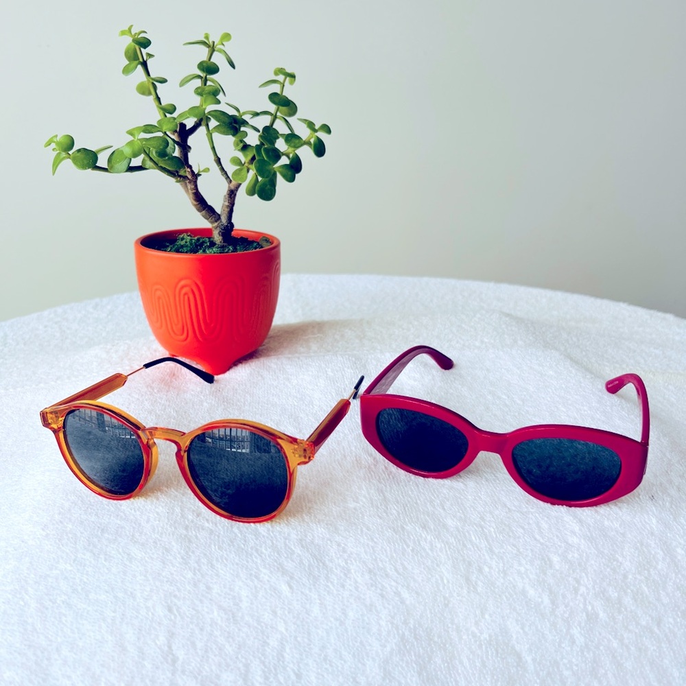 Men’s / Unisex Sunglasses UK Red and Amber Sunglasses Duo